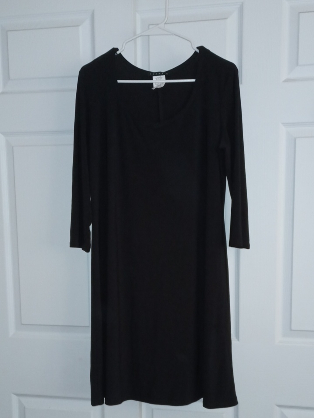 Tiana B Women's Black Midi 3/4 Sleeve Dress. Size: X-Large